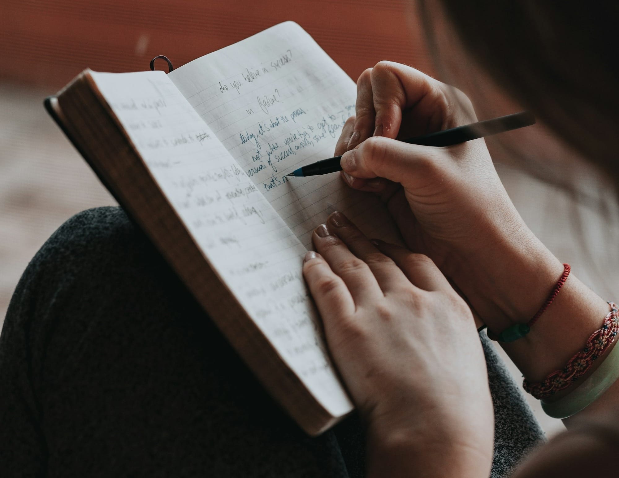 unknown person writing